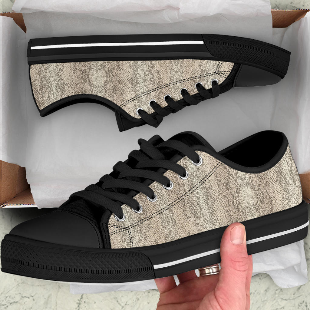 Snake Print Low Top Sneakers