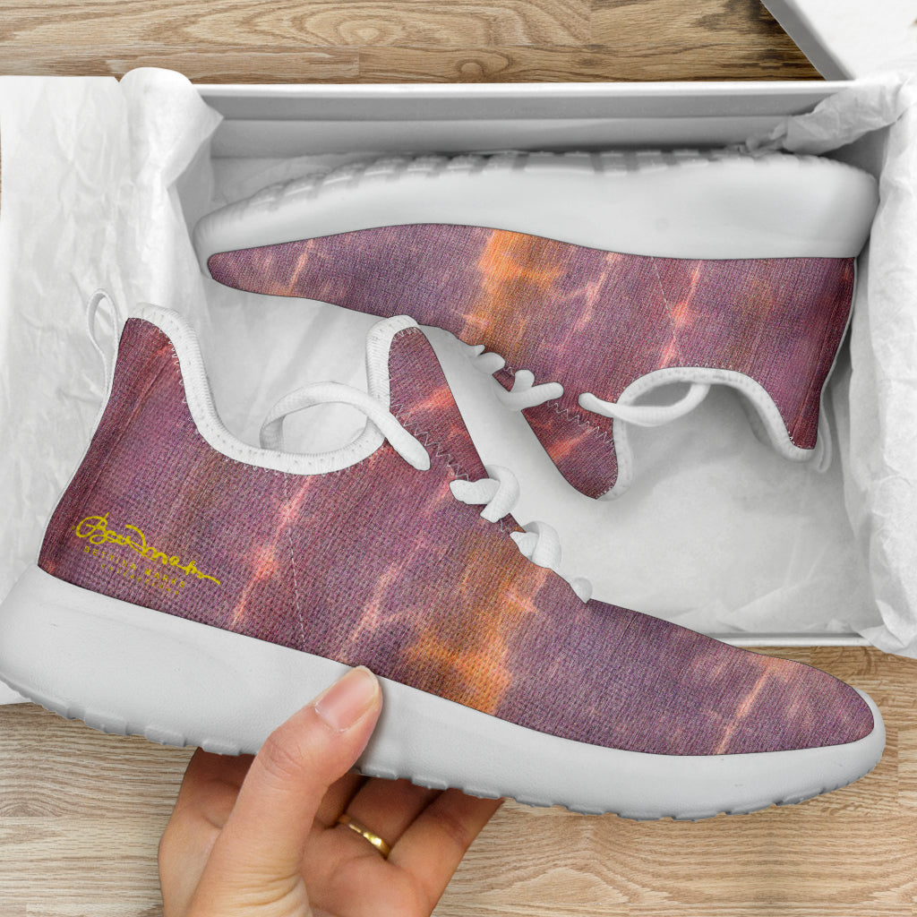 Purple Sunset Tie Dye Mesh Knit Sneakers