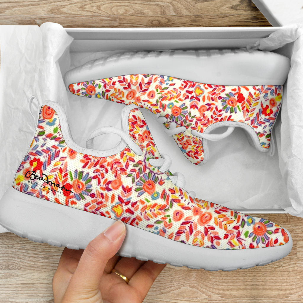Retro Paisley Mesh Knit Sneakers