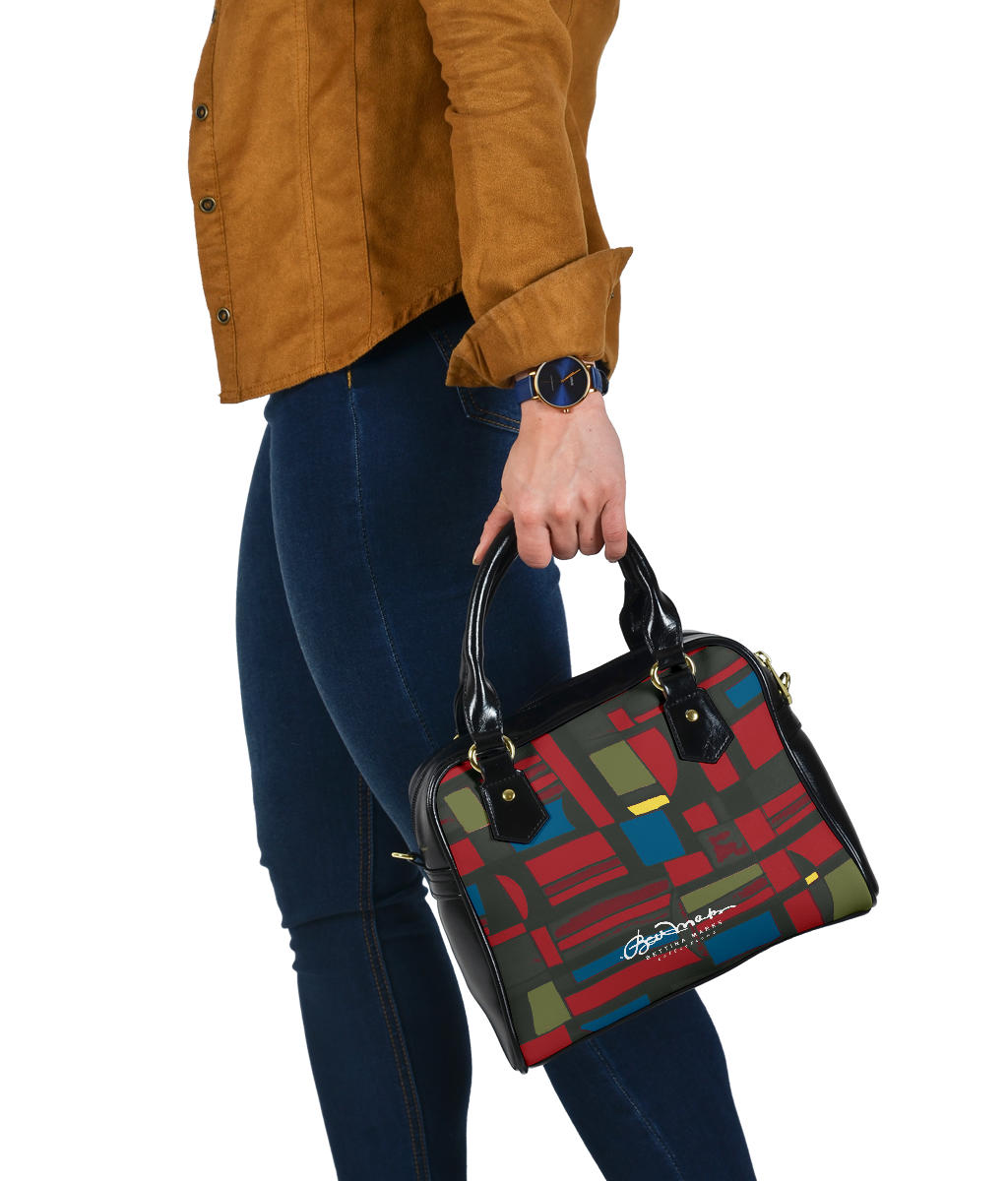 Spirited Geo Hand Bag w Shoulder Strap