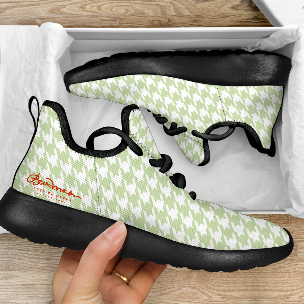 Butterfly Houndstooth Mesh Knit Sneakers