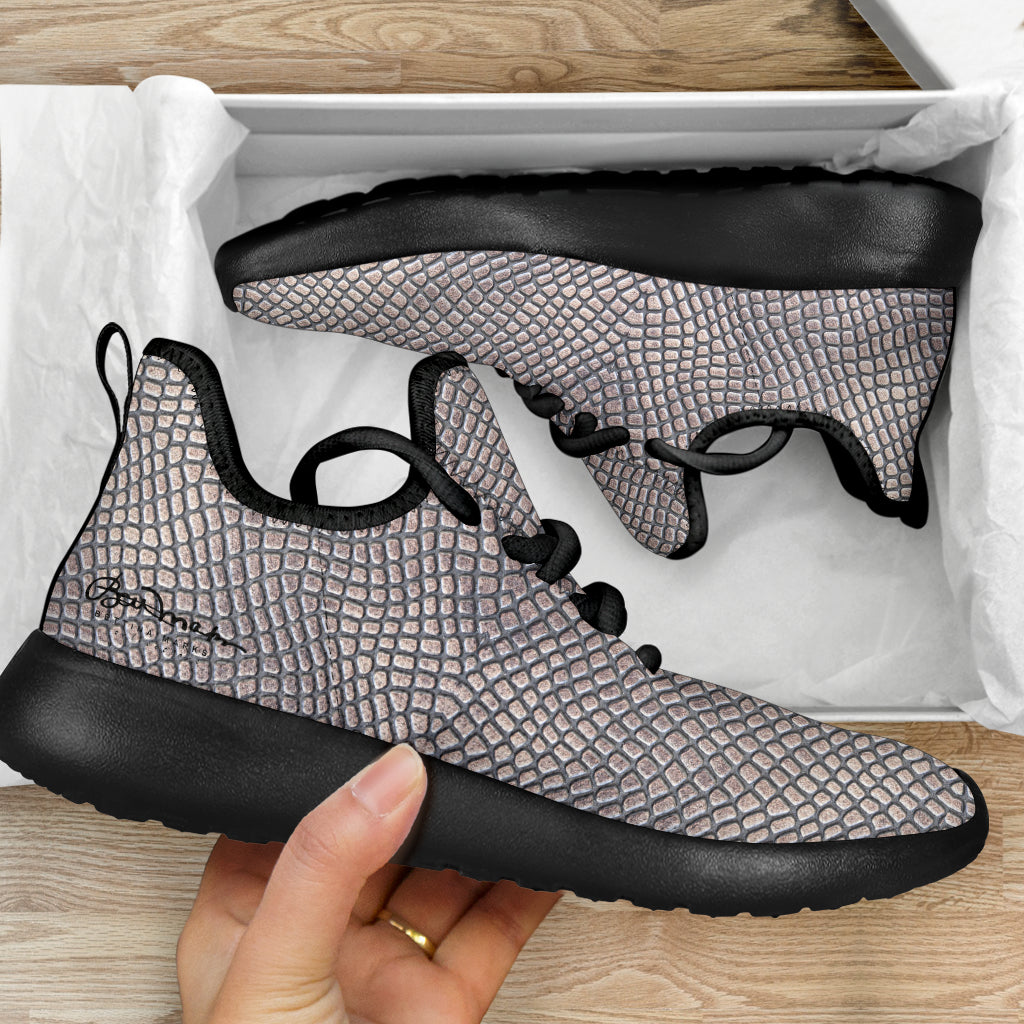 Croc Print Mesh Knit Sneakers