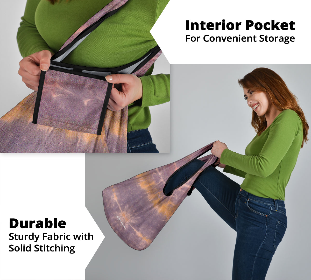 Purple Sunset Tie Dye Grocery Bag