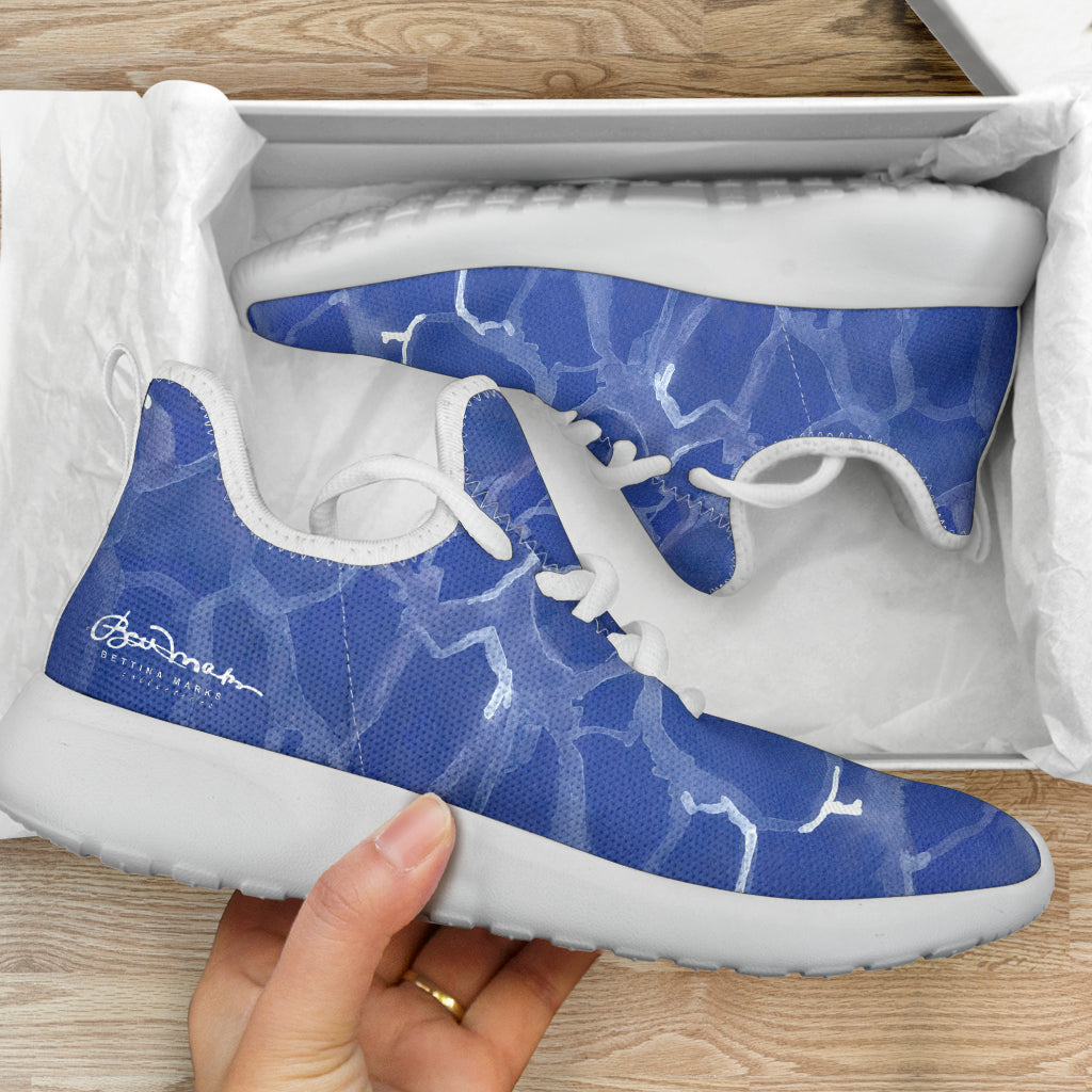 Blue Pool Mesh Knit Sneakers