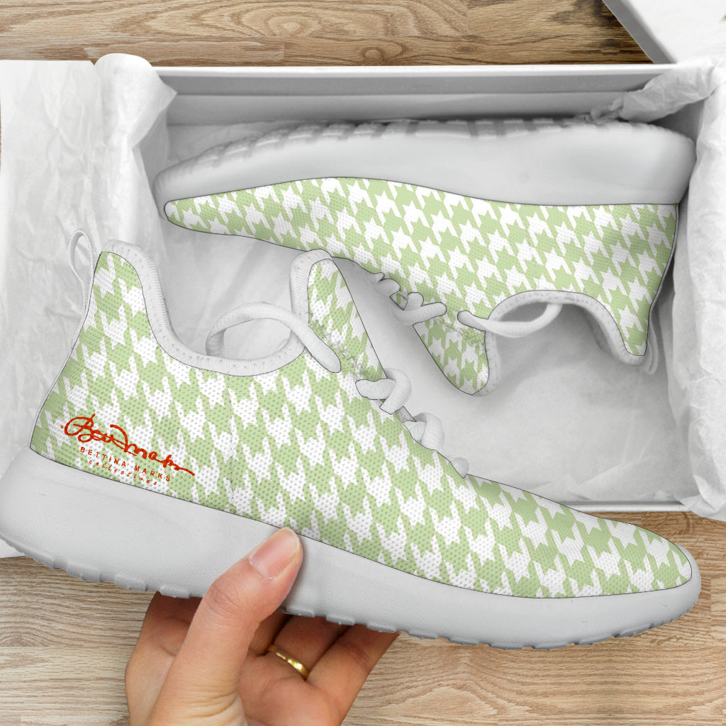 Butterfly Houndstooth Mesh Knit Sneakers
