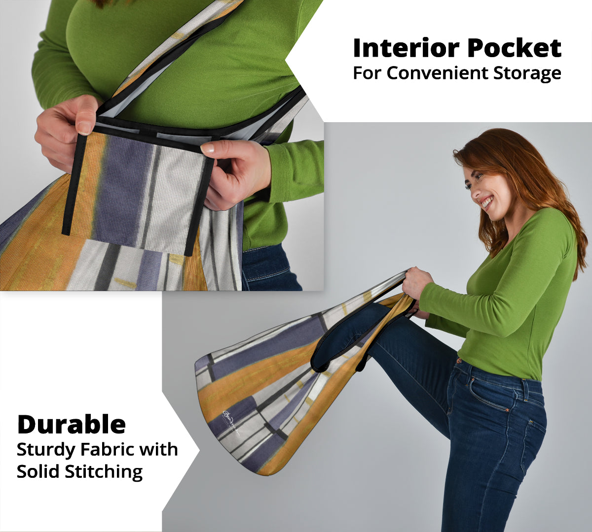 Menswear Denim Stripe Grocery Bag