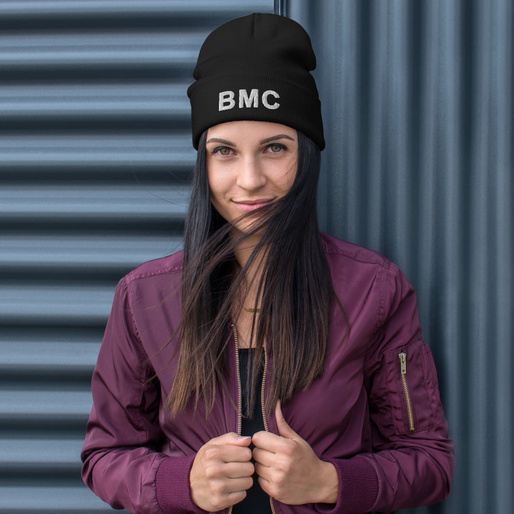 Black Bettina Marks Collections LOGO Embroidered Beanie