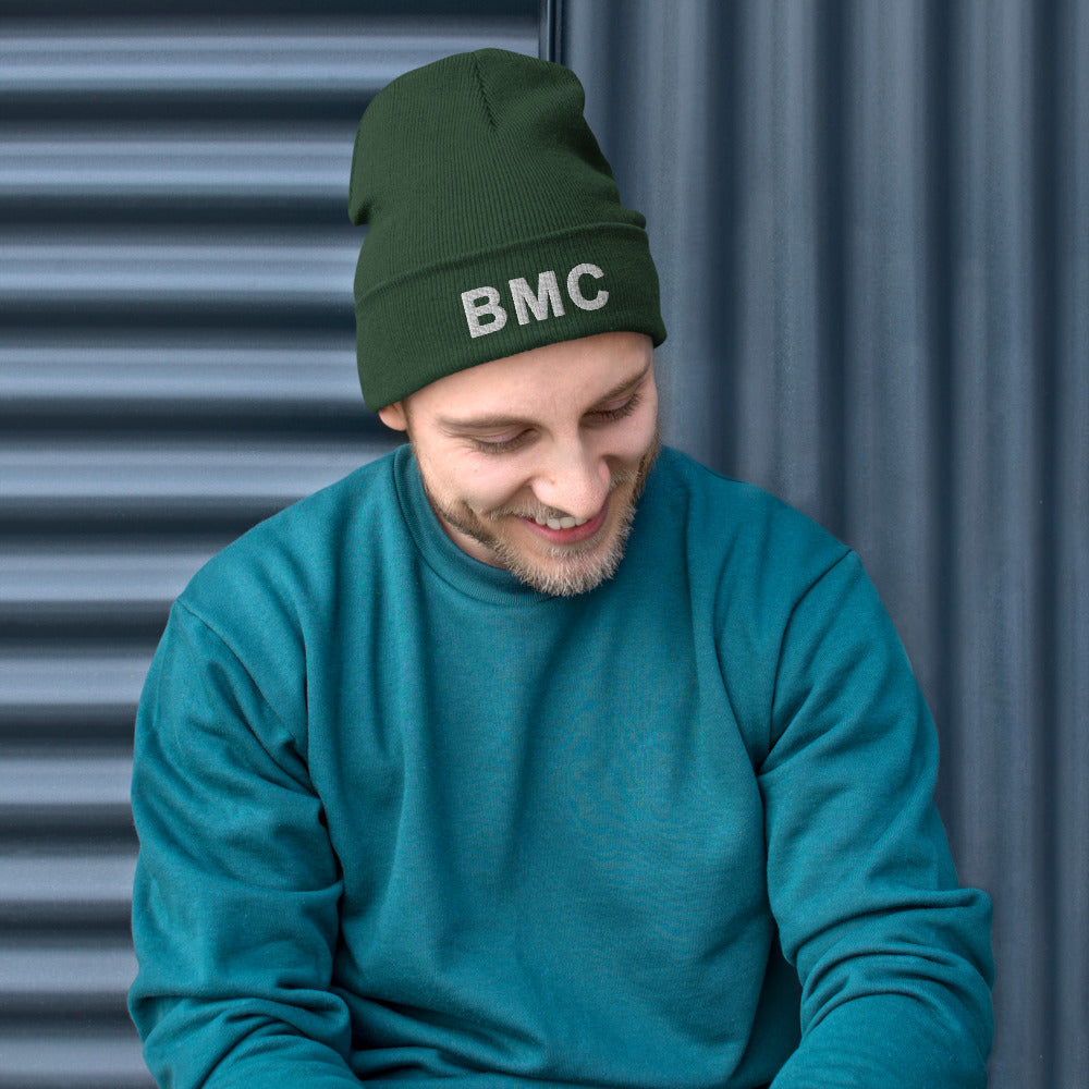Dark Green Bettina Marks Collections LOGO Embroidered Beanie
