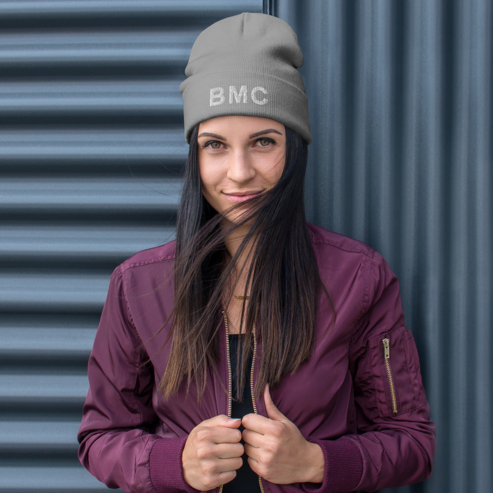Gray Bettina Marks Collections LOGO Embroidered Beanie