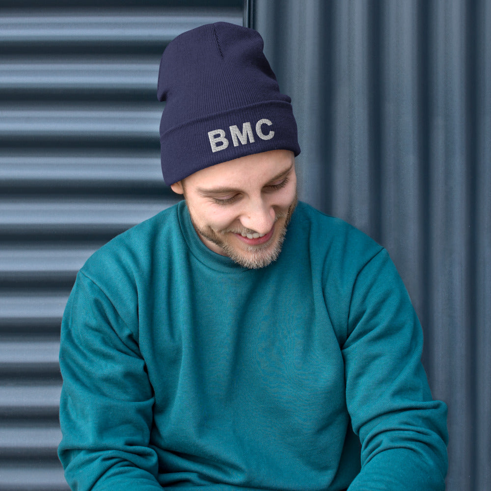 Navy Bettina Marks Collections LOGO Embroidered Beanie