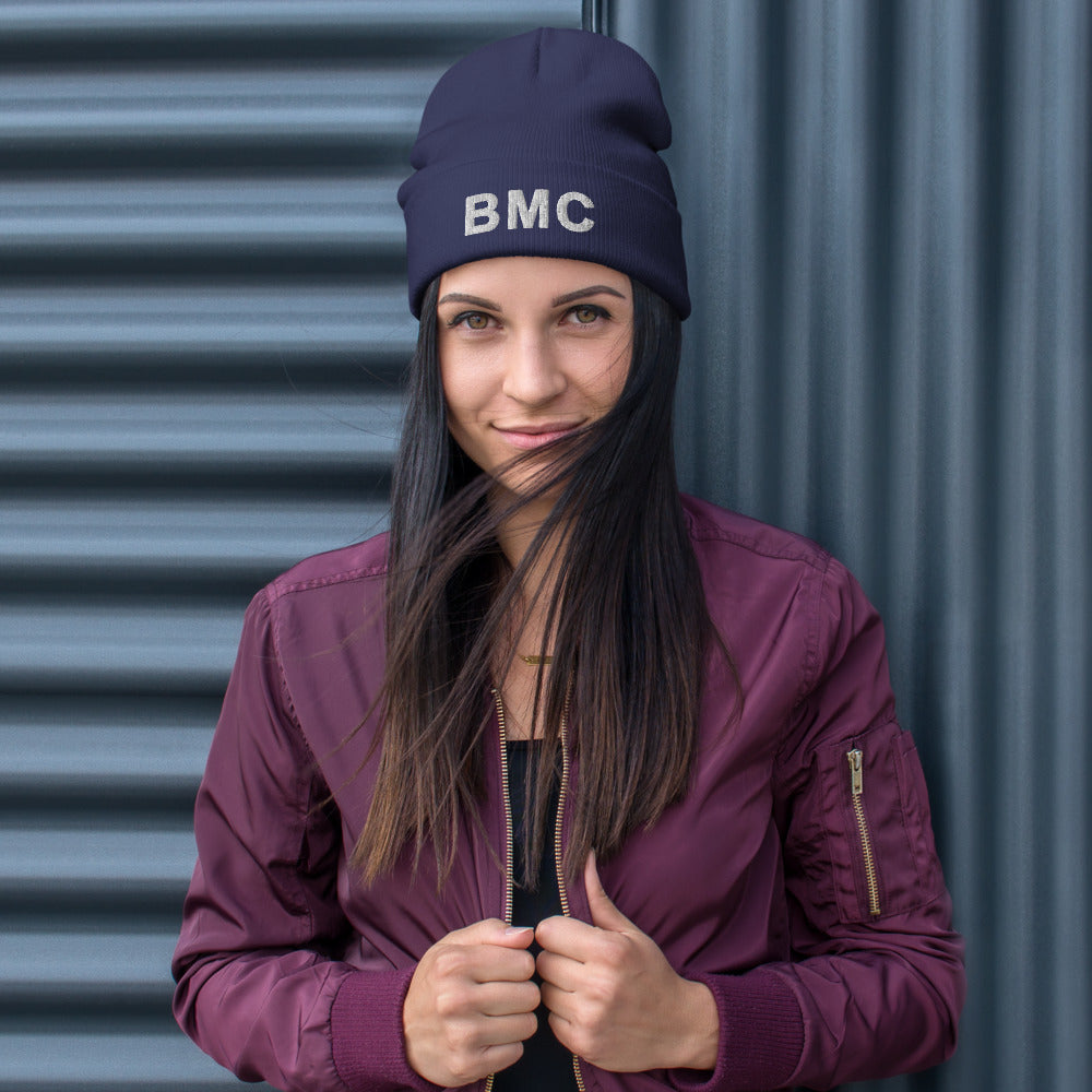 Navy Bettina Marks Collections LOGO Embroidered Beanie