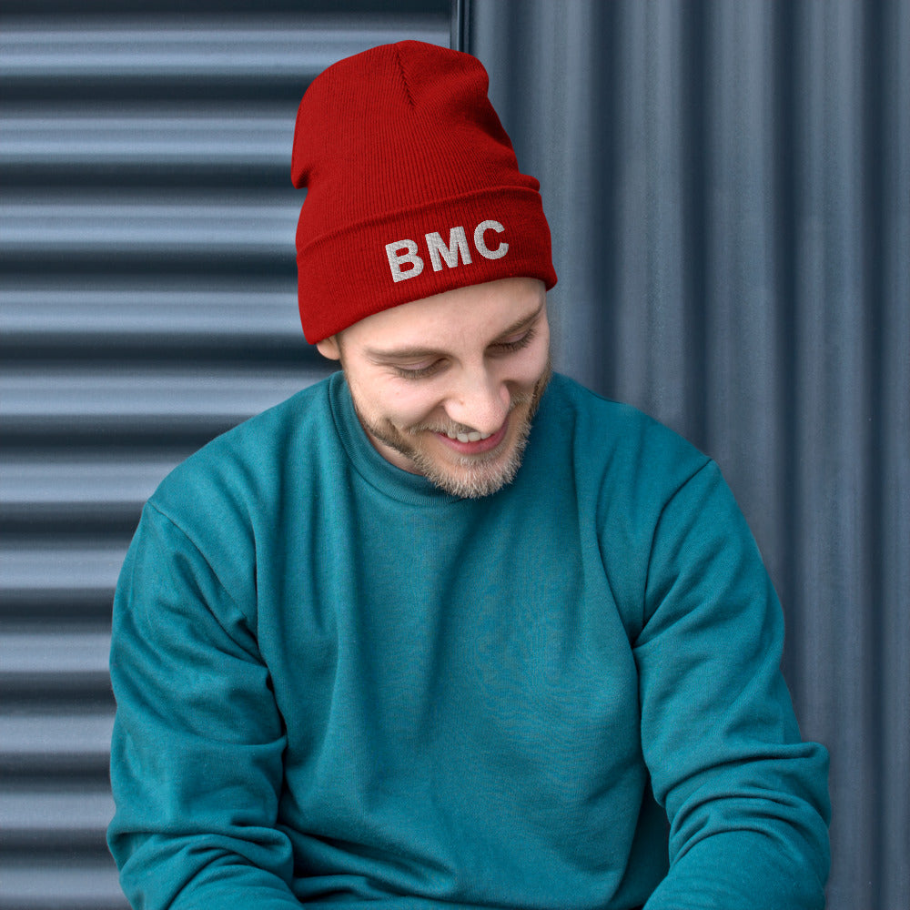 Red Bettina Marks Collections LOGO Embroidered Beanie