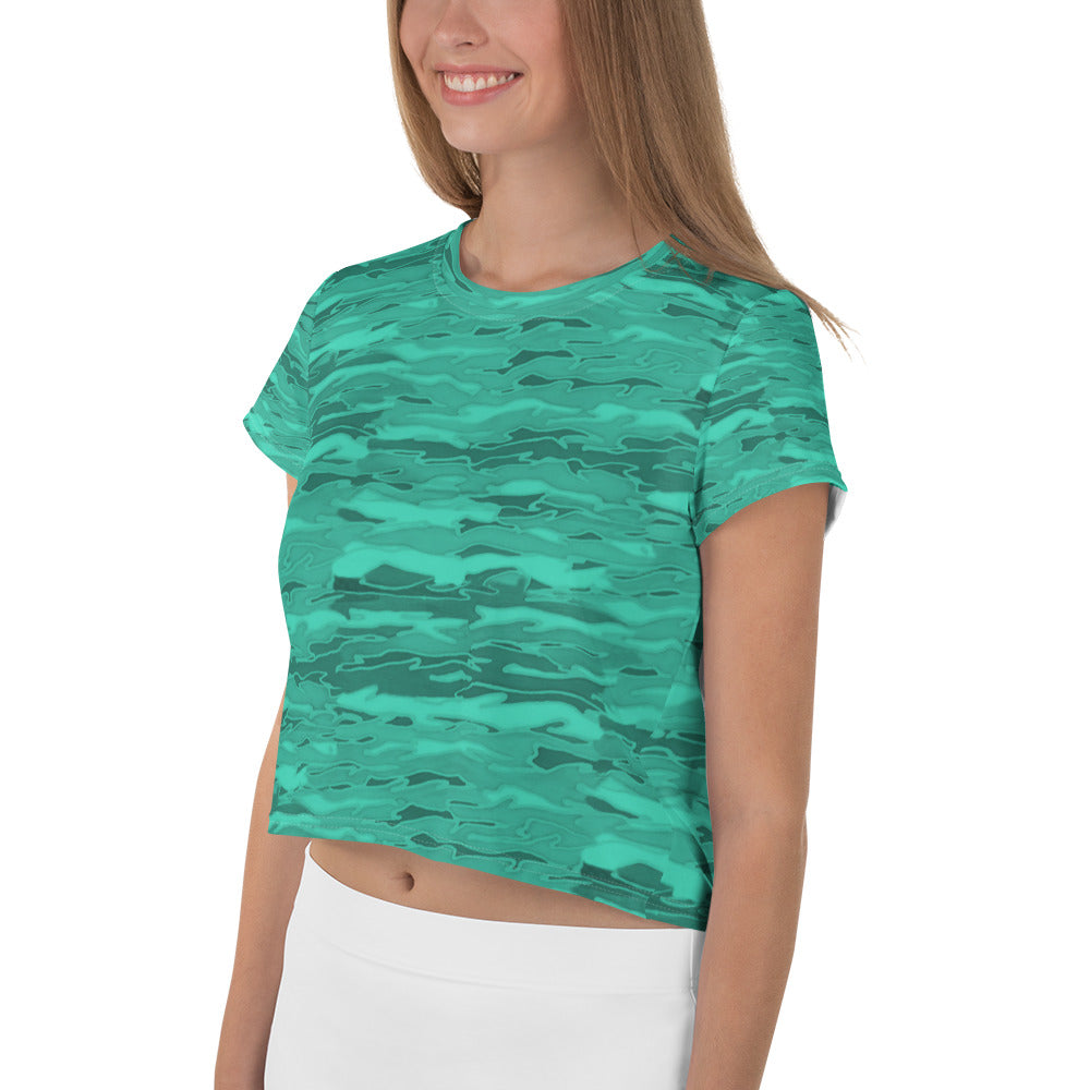 Fantasy Green Camouflage Lava Crop Tee