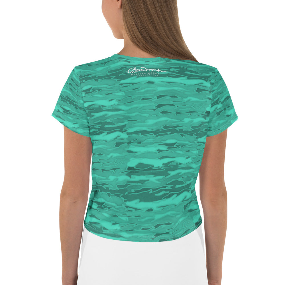 Fantasy Green Camouflage Lava Crop Tee
