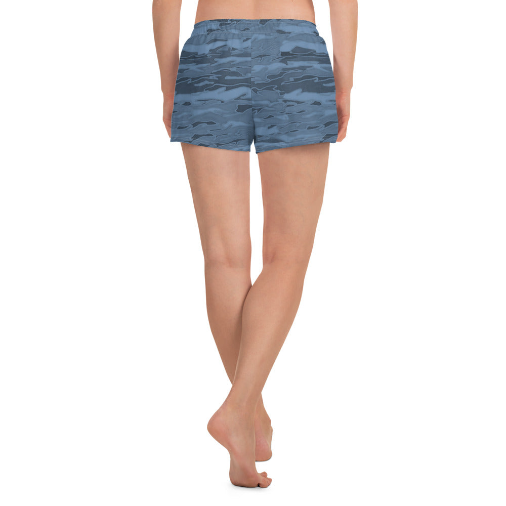 Steel Blue Camouflage Lava Women's Athletic Shorts
