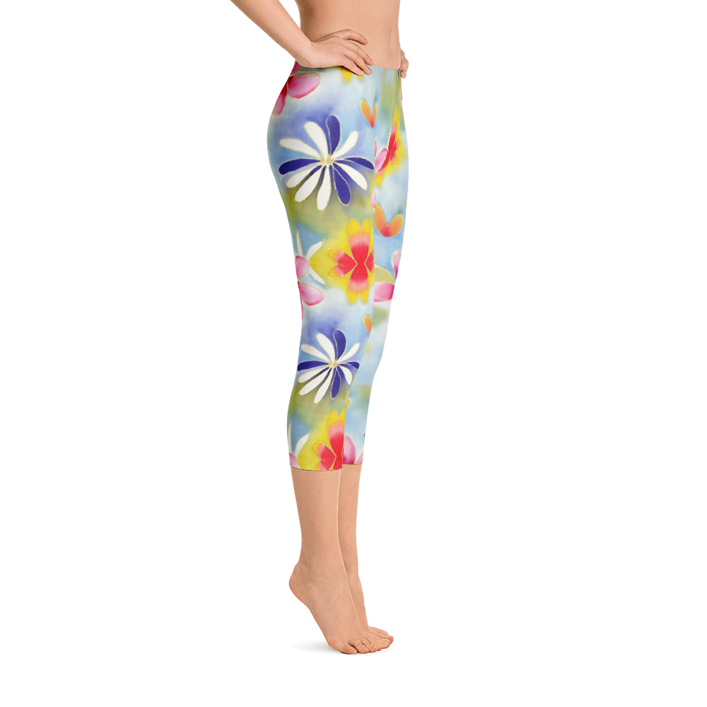 Sunrise Floral Capri Leggings Right