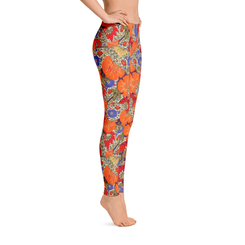 Orange Paisley Leggings