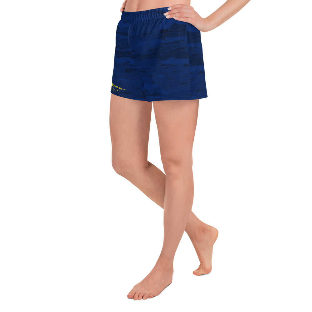 Navy Camouflage Lava Womens Athletic Shorts