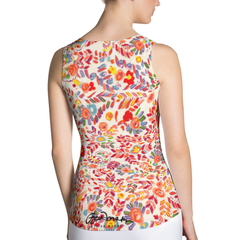 Retro Paisley Fitted Tank Top Back