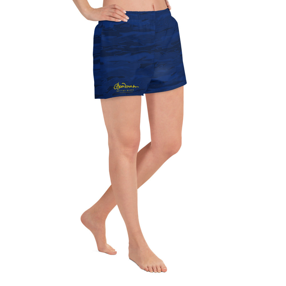 Navy Camouflage Lava Womens Athletic Shorts