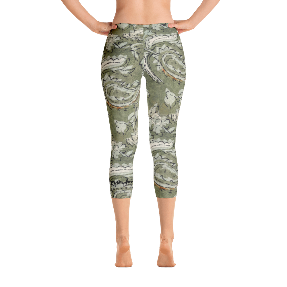 Floral Paisley Capri Leggings