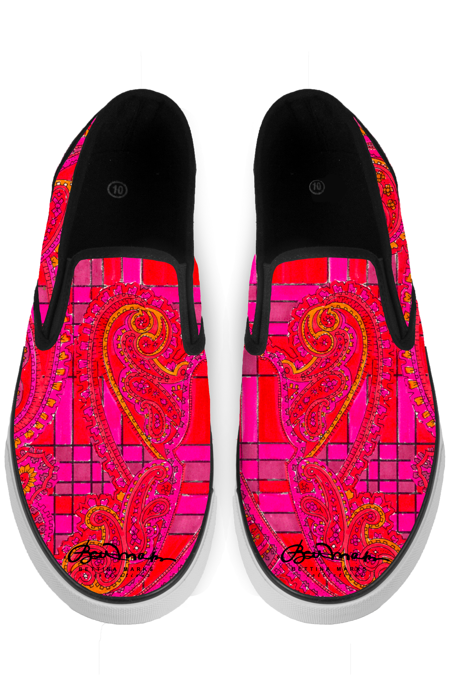 Pink Black Slip On Sneakers