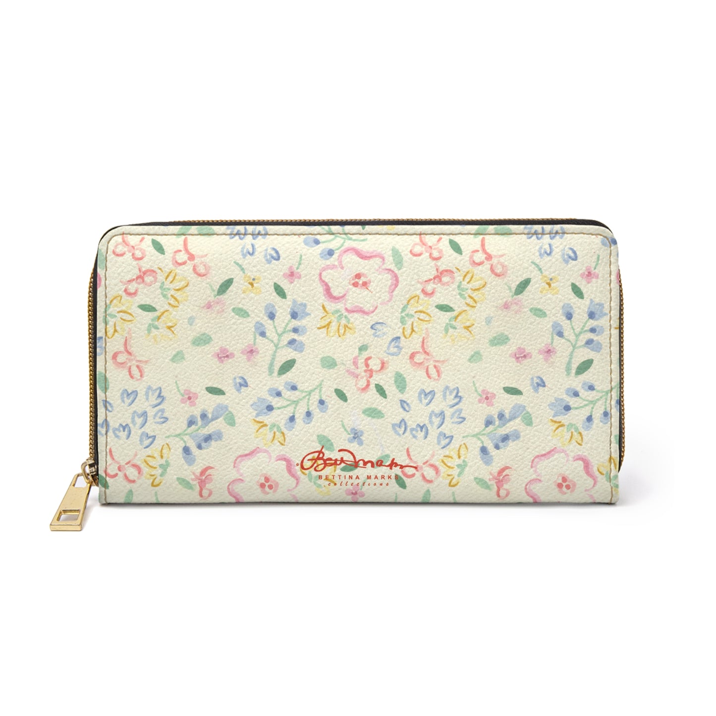 Yellow & Pink Pastel Floral Zipper Wallet