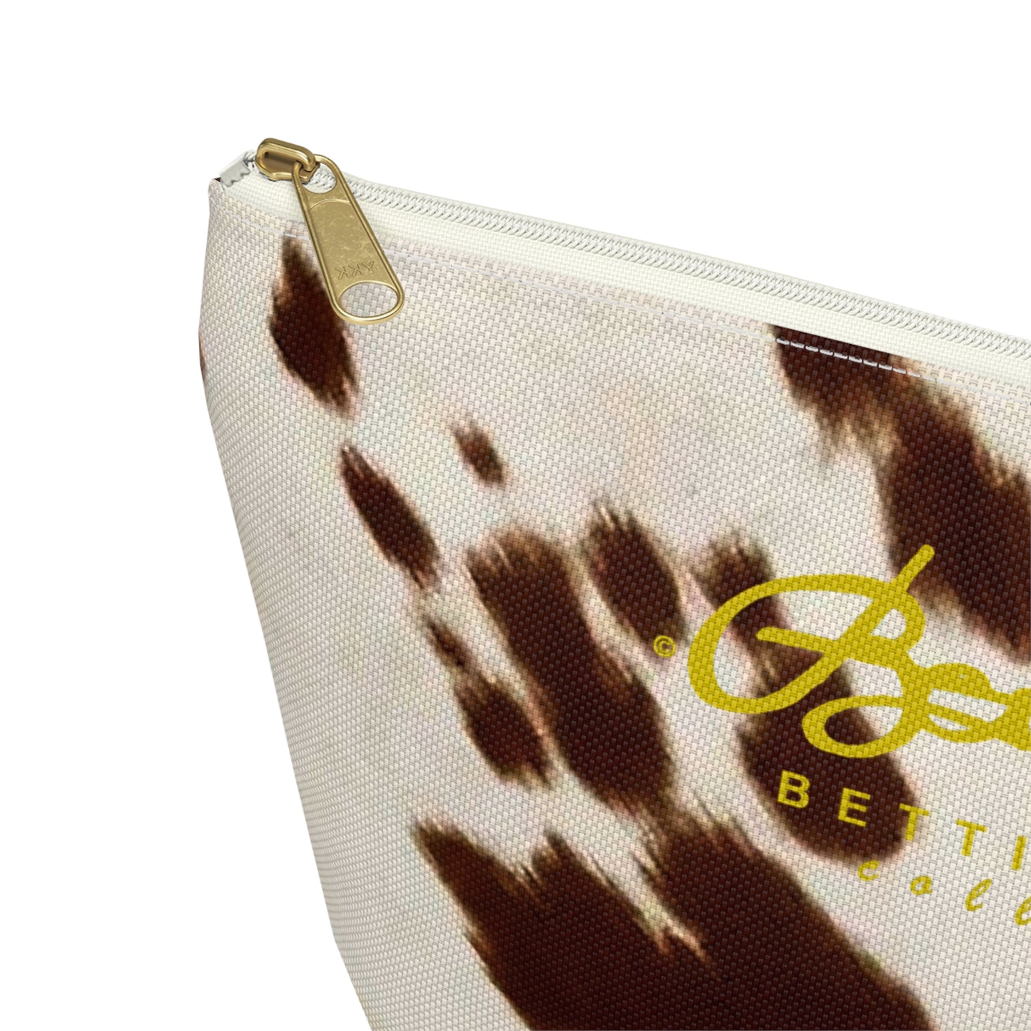 Brown Pony Skin Accessory Pouch w T-bottom