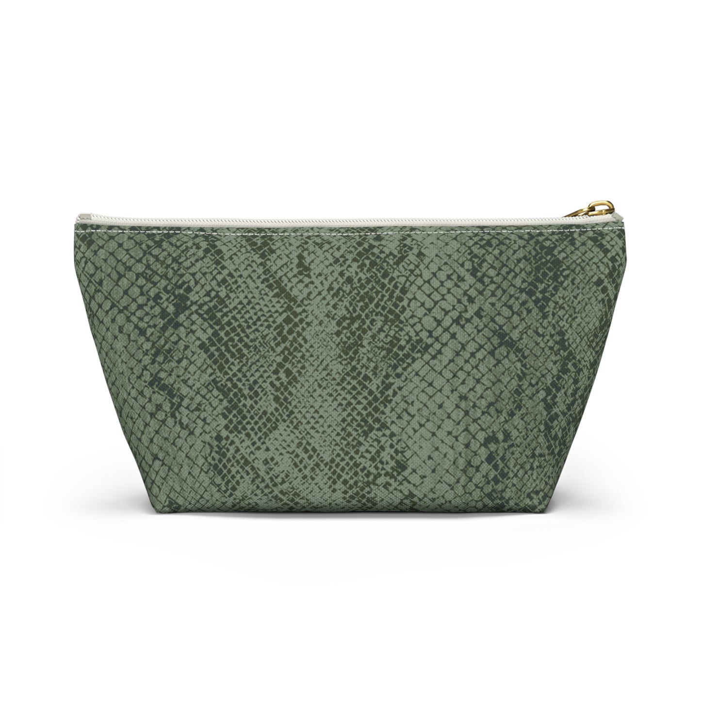 Sage Snake Skin Accessory Pouch w T-bottom