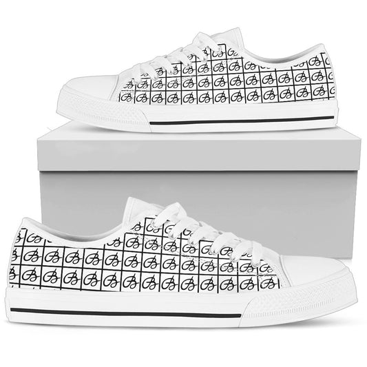 White Bettina Marks Logo Low Top Sneakers