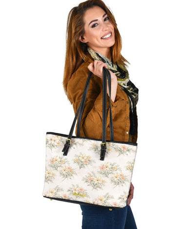 Ditsy Floral Small Leather Tote Bag
