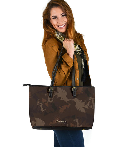 Dark Chocolate Abstract Forest Large Tote Bag