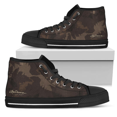 Dark Chocolate Abstract Forest High Top Sneakers