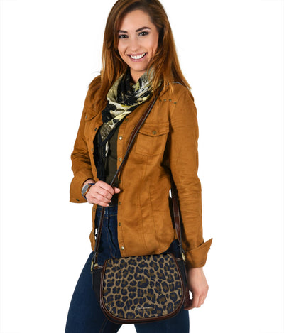 Dark Leopard Saddle Shoulder Bag