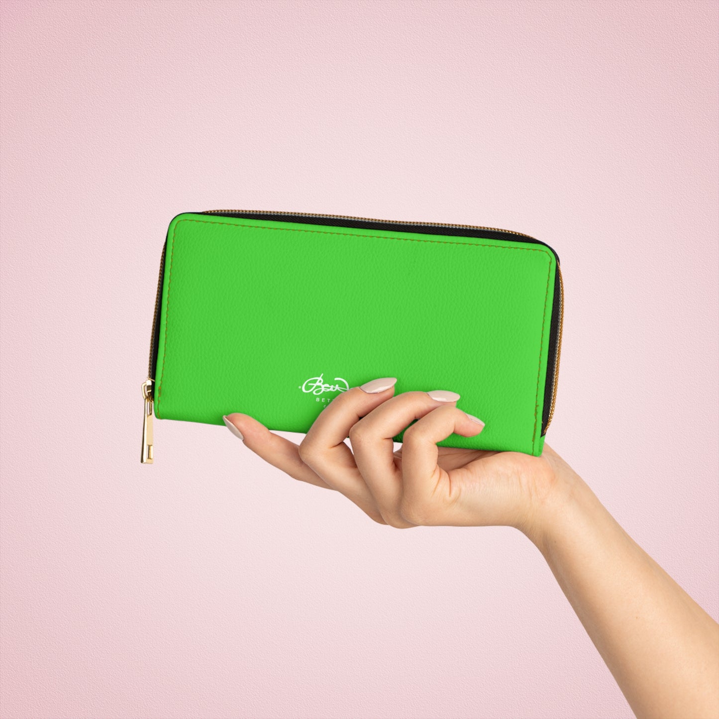 Bright Green Zipper Wallet