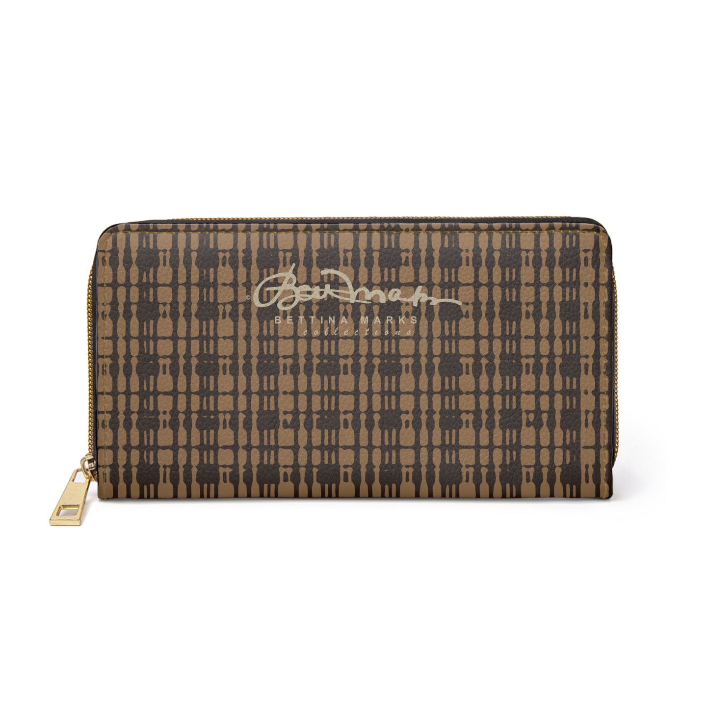 Caramel Plaid Zipper Wallet for Women - Chic and Functional Clutch