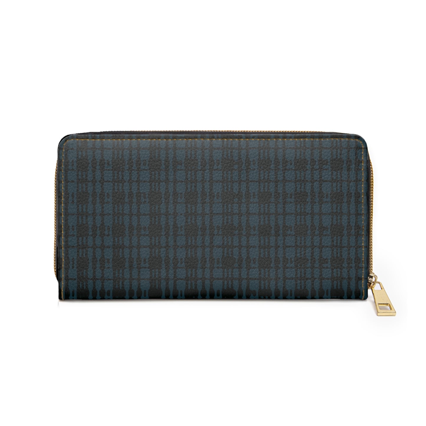 Twilight Teal Plaid Zipper Wallet for Women - Chic and Functional Clutch