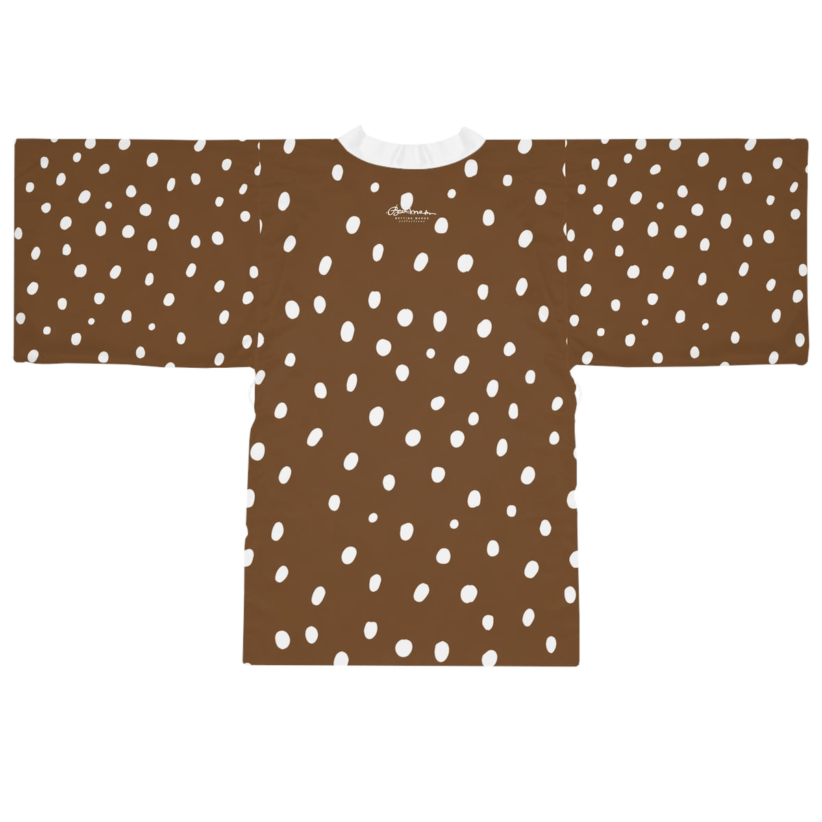 Brown Dalmatian Spots Kimono Robe