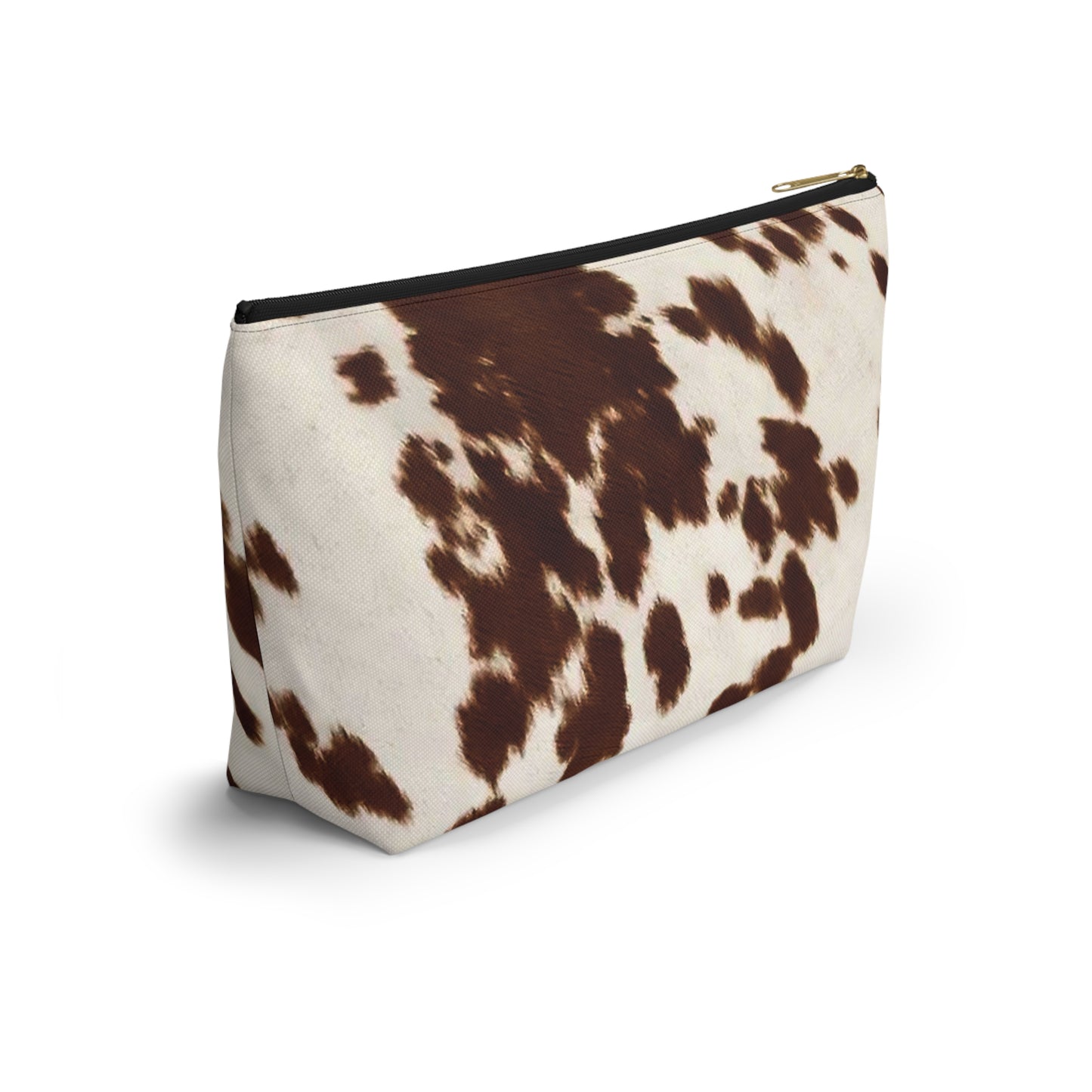 Brown Pony Skin Accessory Pouch w T-bottom