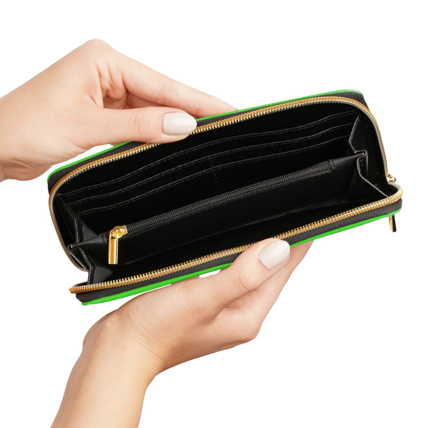 Bright Green Zipper Wallet