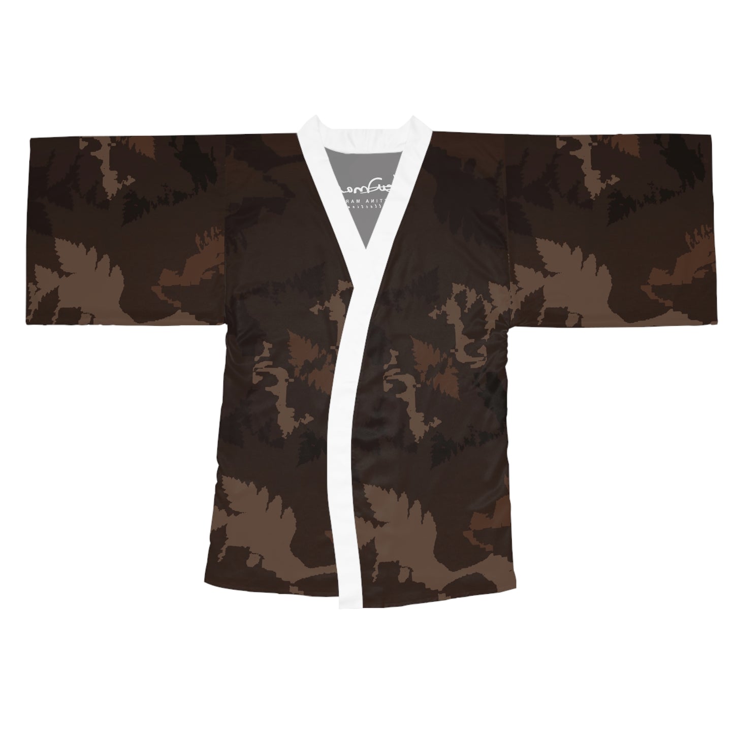 Dark Chocolate Abstract Forest Kimono Robe