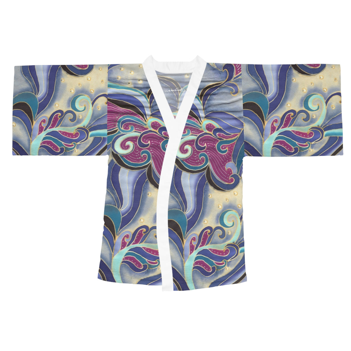Blue Floral Swirls Robe