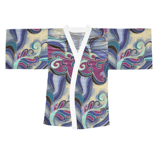 Blue Floral Swirls Robe
