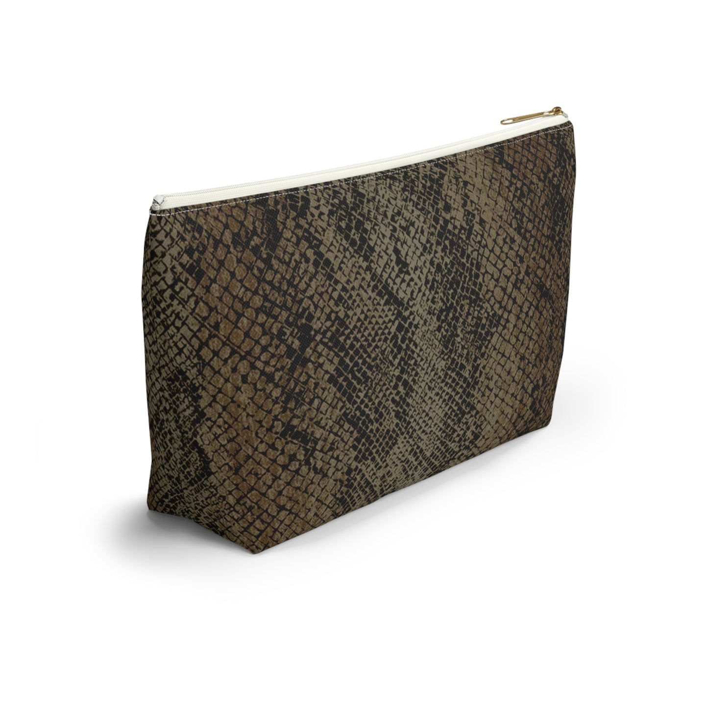 Deep Snake Skin Accessory Pouch w T-bottom