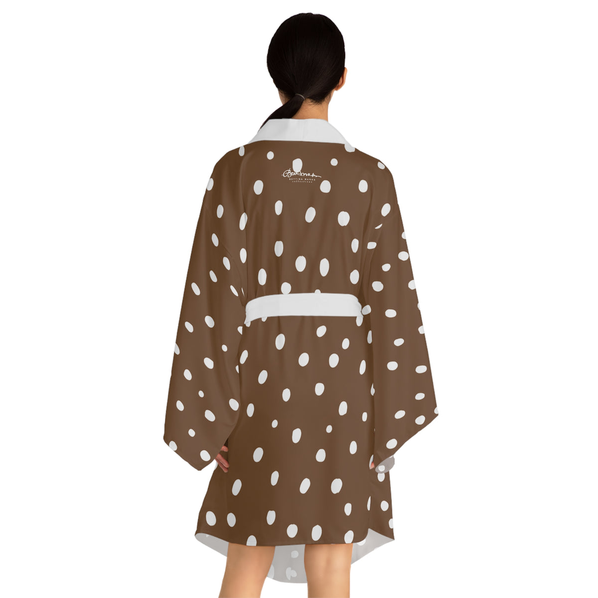 Brown Dalmatian Spots Kimono Robe
