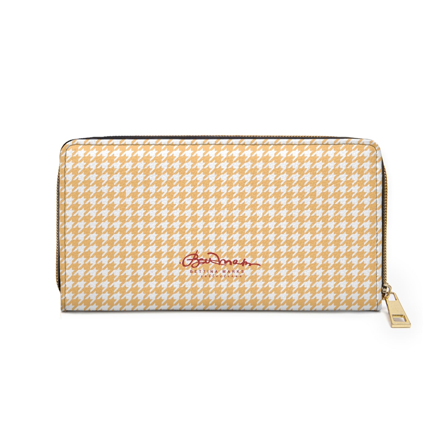 Banana Houndstooth Zipper Wallet