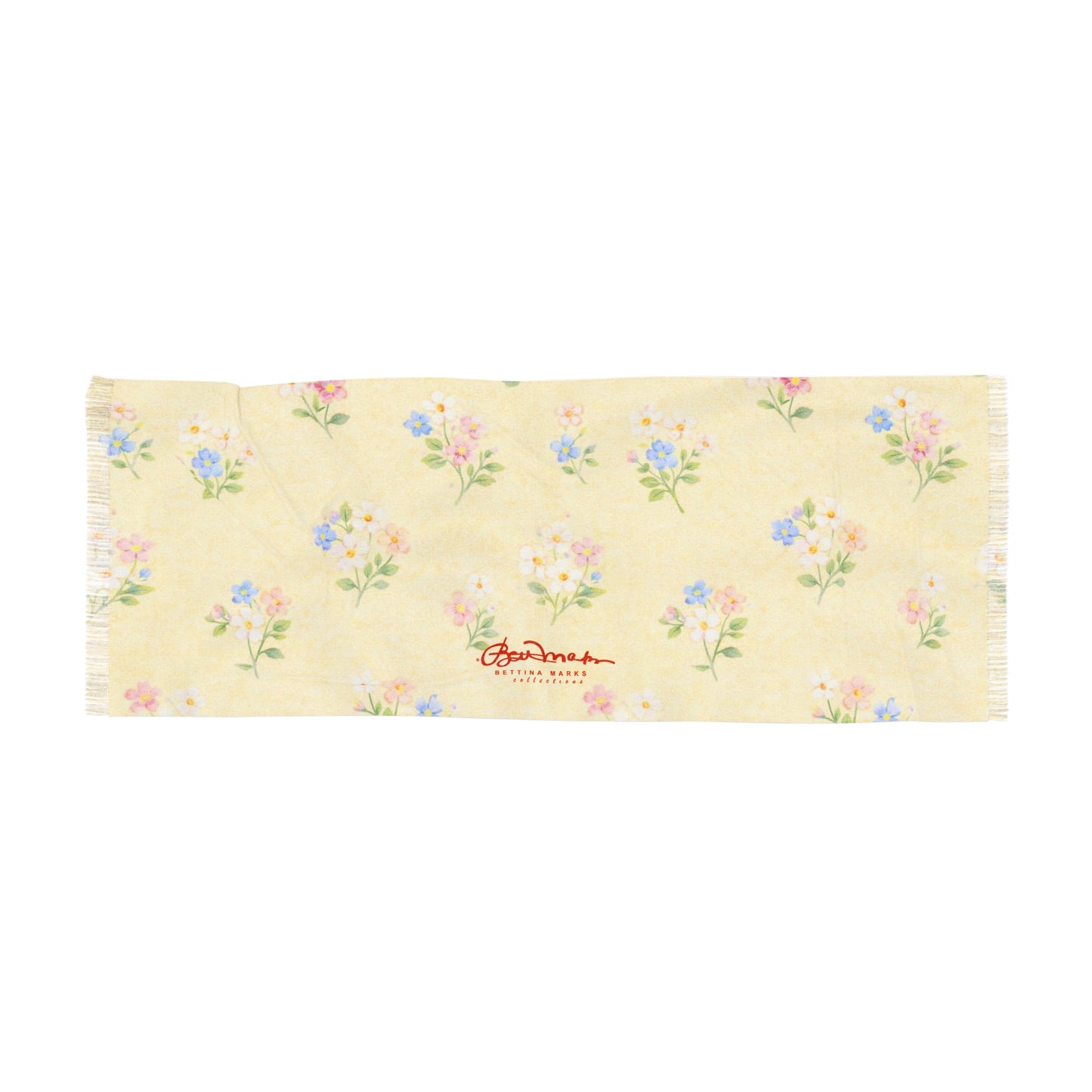 Yellow & Pink Pastel Floral Light Scarf