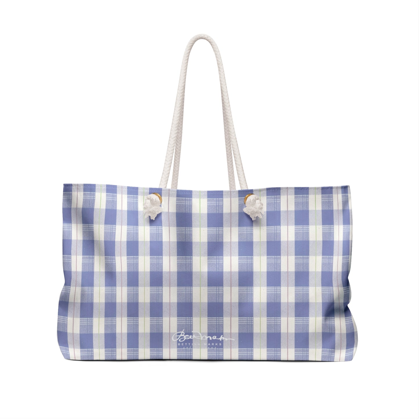 Navy Plaid Weekender Bag