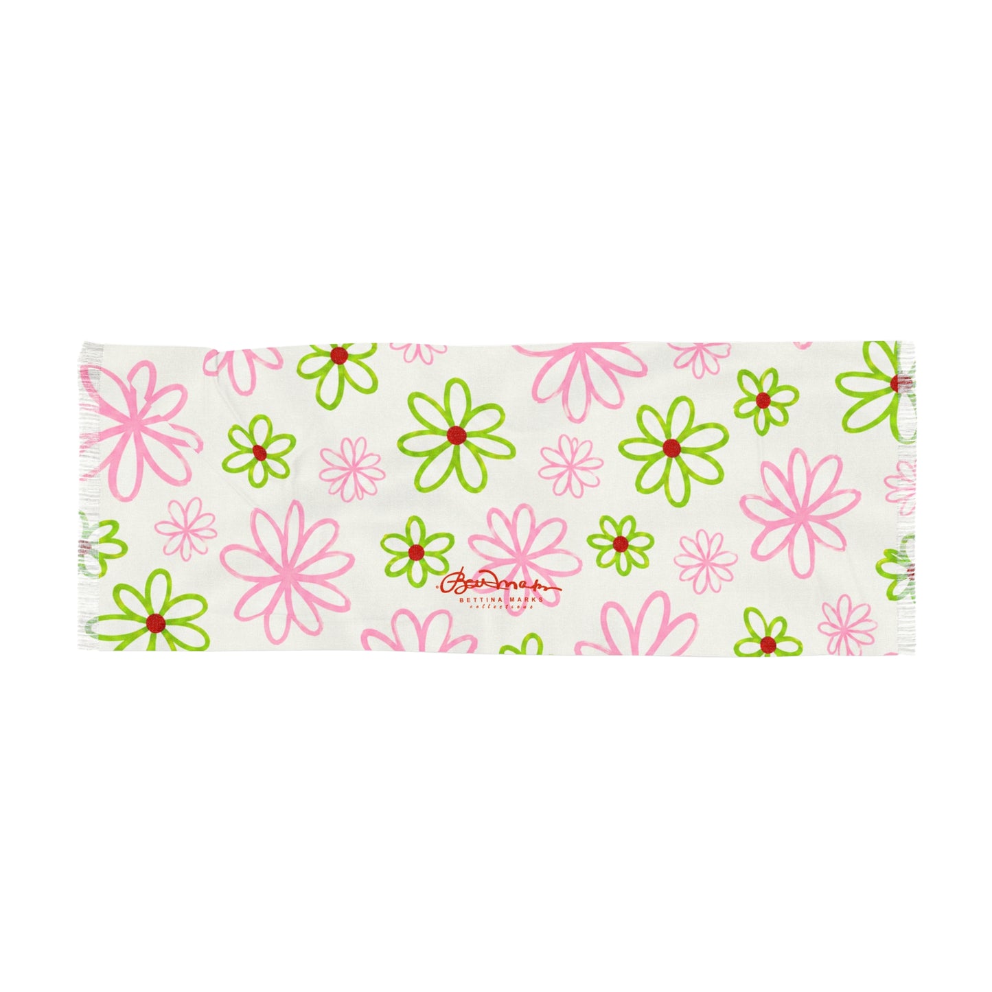 Pink and Green Daisies Light Scarf