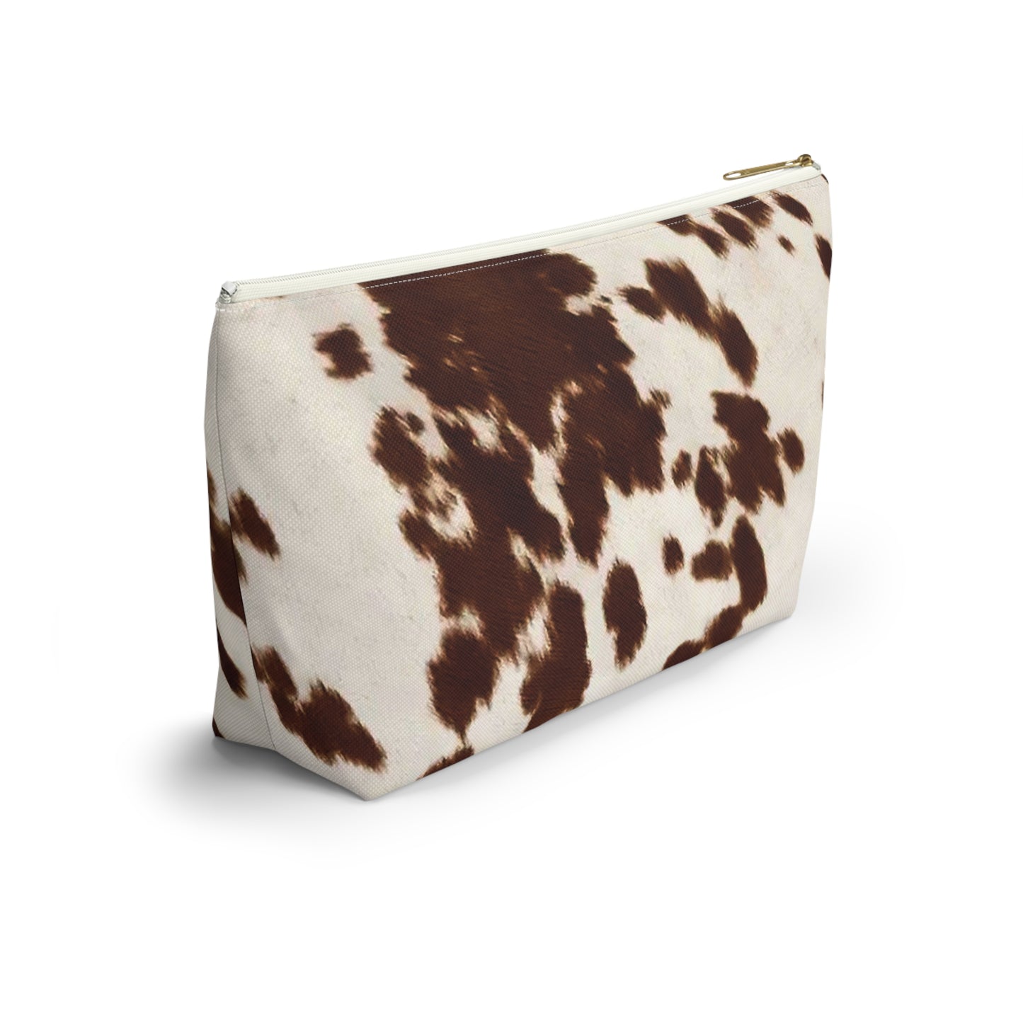 Brown Pony Skin Accessory Pouch w T-bottom